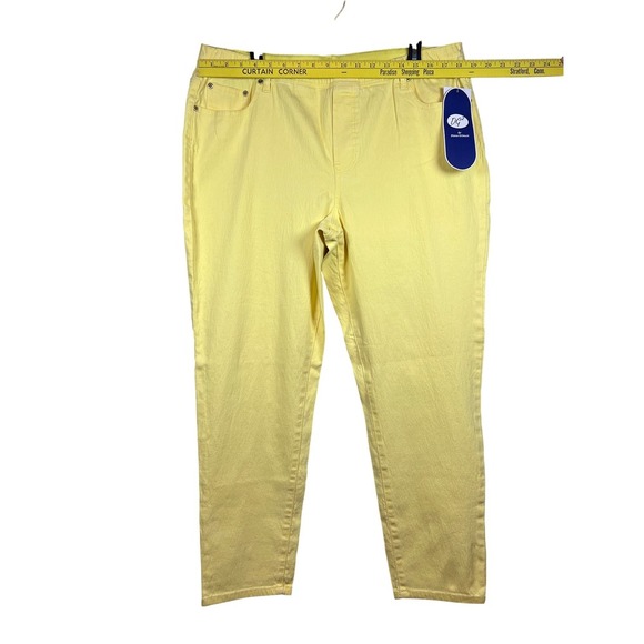 NWT DG2 Diane Gilman Pull On Pants, Yellow, Size XL - Picture 3 of 9